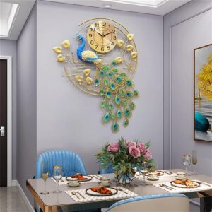 Large Peacock Analog Wall Clock